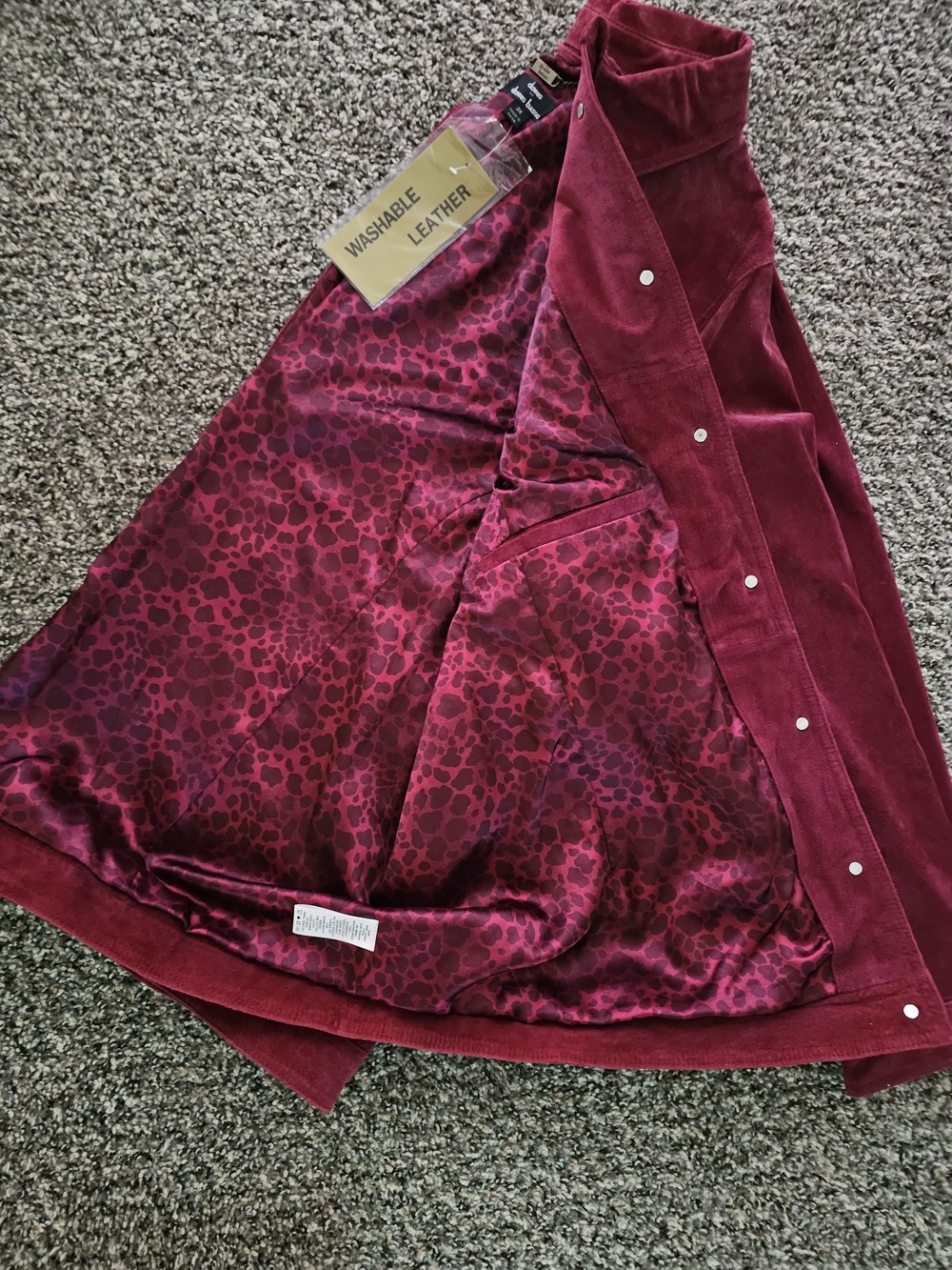 DENNIS BASSO Women’s Suede Leather Button-Up Jacket in Deep Magenta NWT 3x - Picture 7 of 7